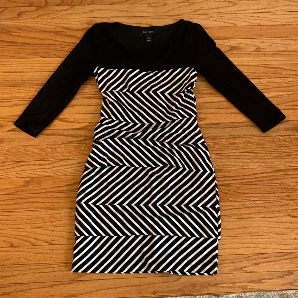 black and white dress